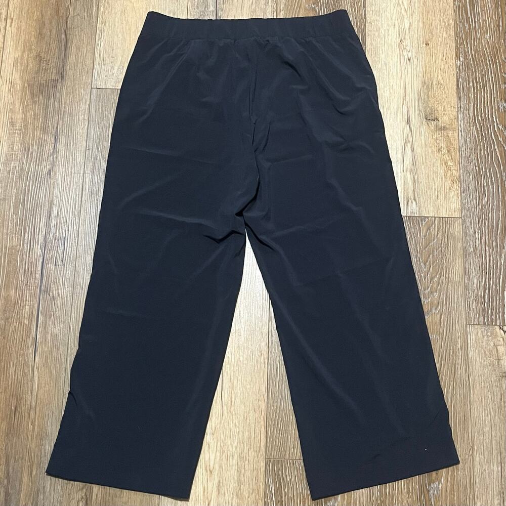 J.Jill Fit Collection Women's Black Wide Leg Cropped Pants M Stretch Yoga Gym - Picture 3 of 5